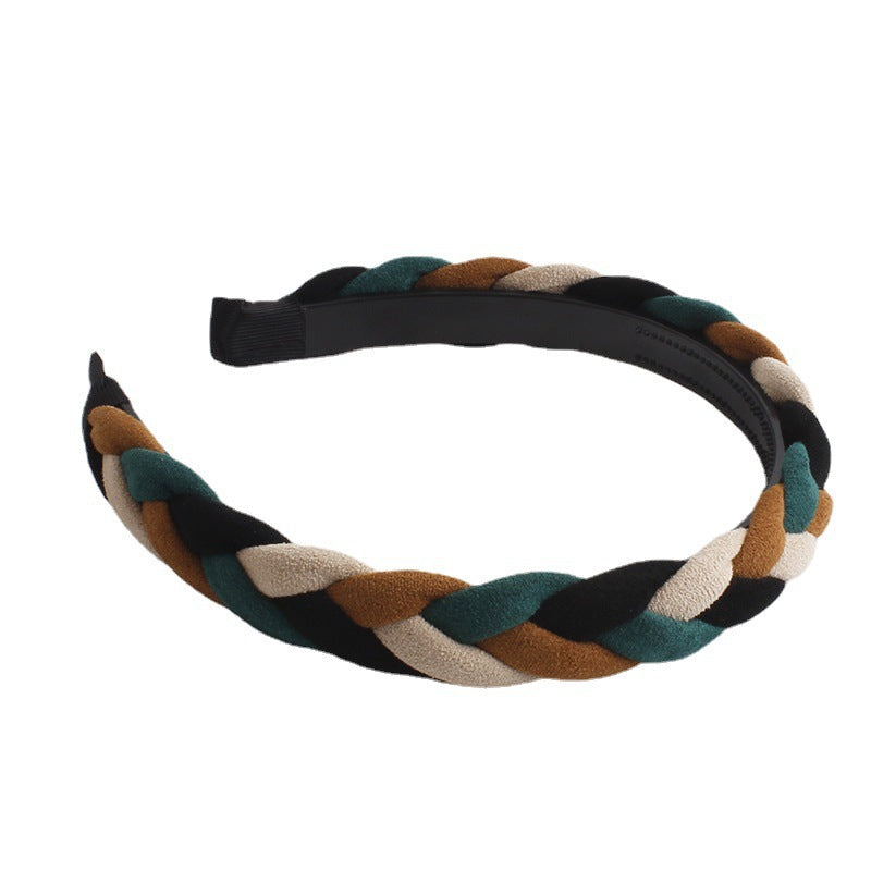 Wholesale Suede Sponge Fried Dough Twists Braid Headband